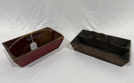 2 Antique Wooden Totes