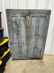 Primitive 2-Door Cupboard; Blue Paint
