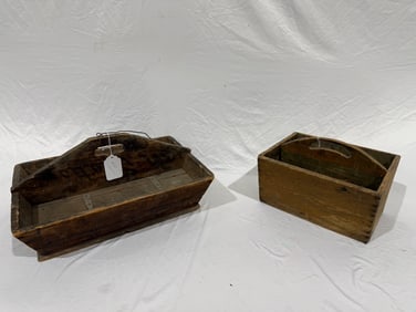 2 Antique Wooden Totes