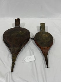 2 Excellent Scenic Painted Bellows