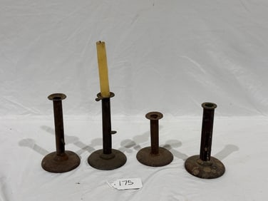 4 Hog Scraper & Push-up Candle Holders