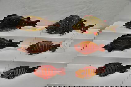 6 Contemporary Carved Fishing Decoys