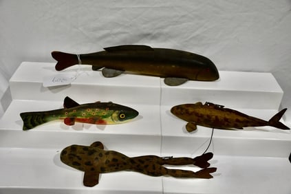 4 Carved Spearing Decoys