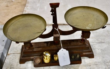 Antique Set of Balance Scales Marked "Henry Troemner"