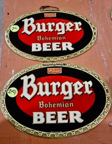 2 Burger Beer NOS Signs