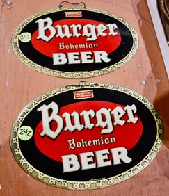 2 Burger Beer NOS Signs