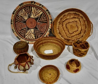 Group of Indian Baskets & Tray