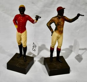 Pair of Cast Iron Jockey Book Ends