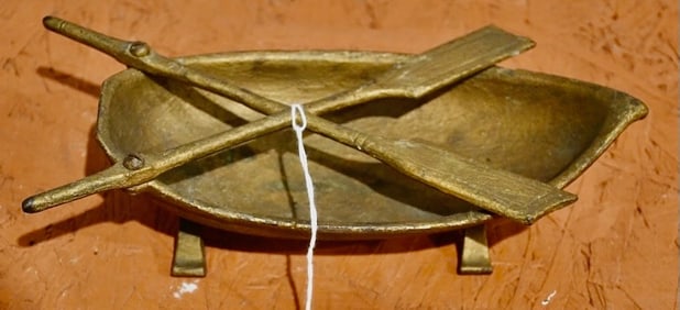 Cast Iron Boat w/Oars