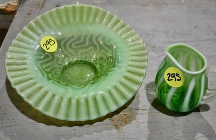 2 Green Opalescent Pieces