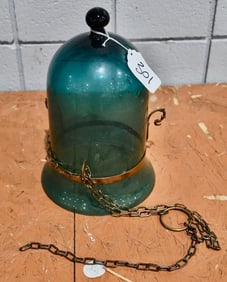 Antique Hanging & Blown Glass Hall Lamp