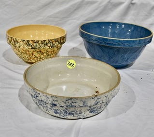 3 Crockery Mixing Bowls