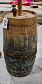 Excellent Wooden Stave Churn w/Blue Paint