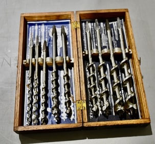 Complete Set of Wood Bits in Oak Box