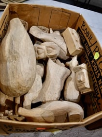 Group of Unfinished Carvings & Pull Toys