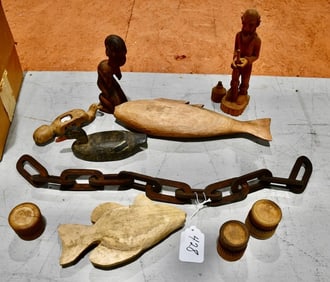 Group of Carved Animals & People