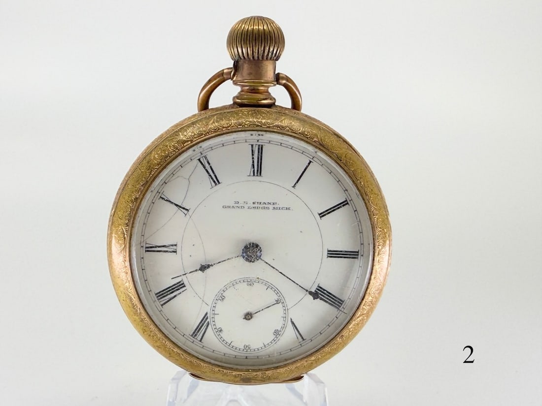 Rockford Pocket Watch: 18s,11j, L.S., grade 66, dial marked D.D. Shane, Grand Ledge, MI. no. 251466 case no. 2073886 c1885