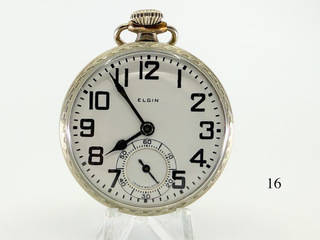 Elgin "B. W. Raymond" Pocket Watch: 16s, 21j, RR grade,O.F., L.S. no.28722137, Regal case no. 5872656 c1925