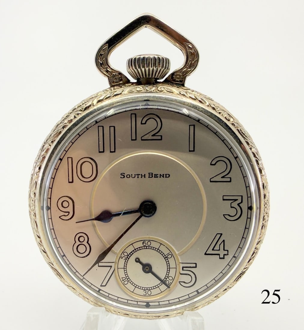 Southbend Studebaker RR Pocket Watch: 16s, 21j, adj., D.R., no. 1116160, Ilinois Watch case no. 7489374