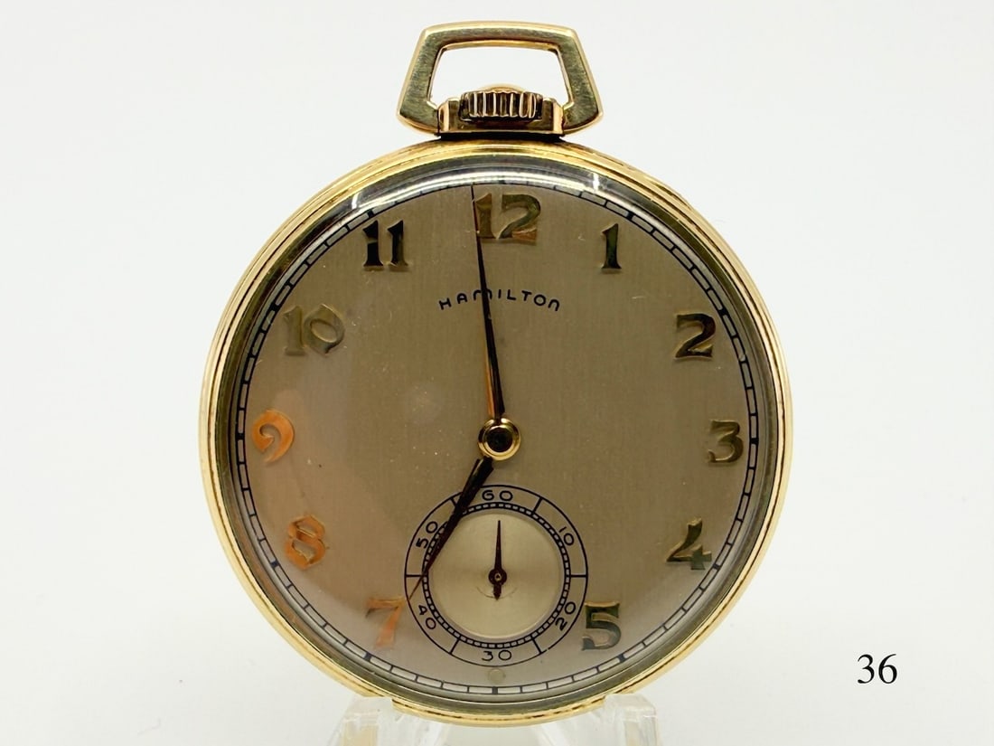 Hamilton 921 Pocket Watch: 21j, 12s, 5 pos., no. H38664, "Fisher Body Service" w/box, case no. K049774