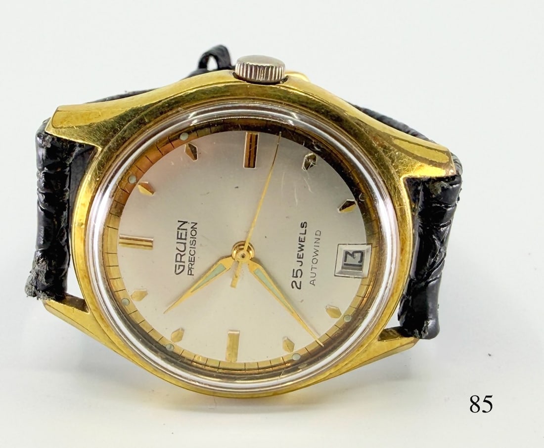 Gruen Precision Wristwatch: 25j. "Precision" auto date., G.F., SS date