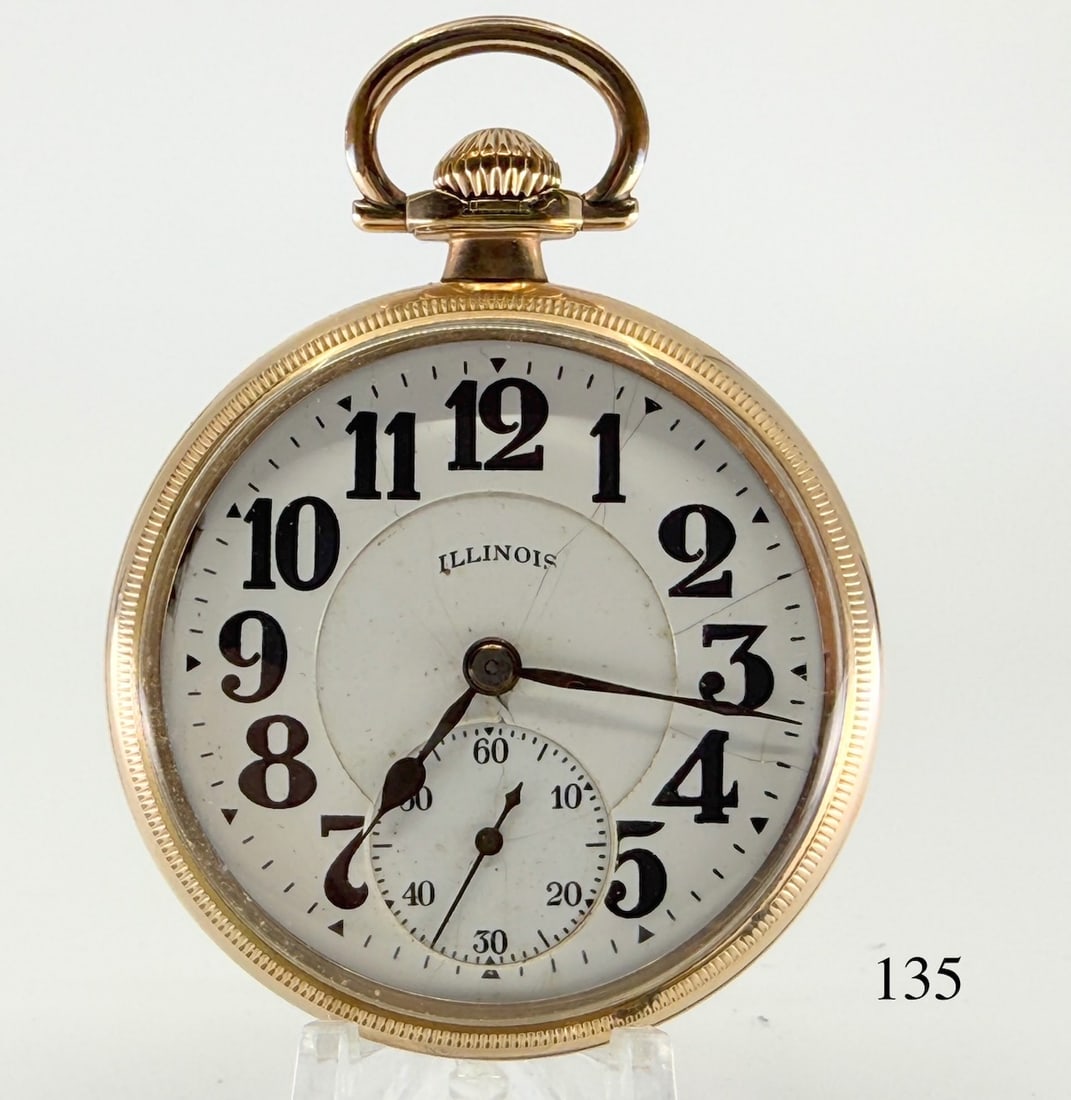Illinois "Bunn Special" Pocket Watch: RR grade, 16s, 21 j, no. 4368058, c1923
