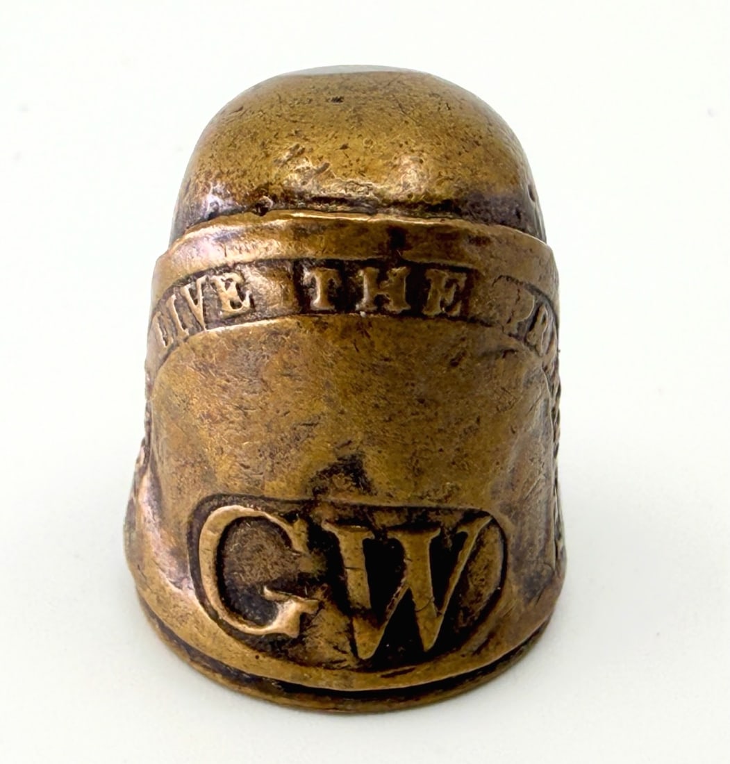 Early George Washington Bronze Thimble: Long Live The President