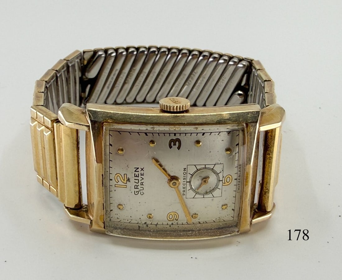 Gruen Curvex Precision Wristwatch: 17j, G.F. c1937