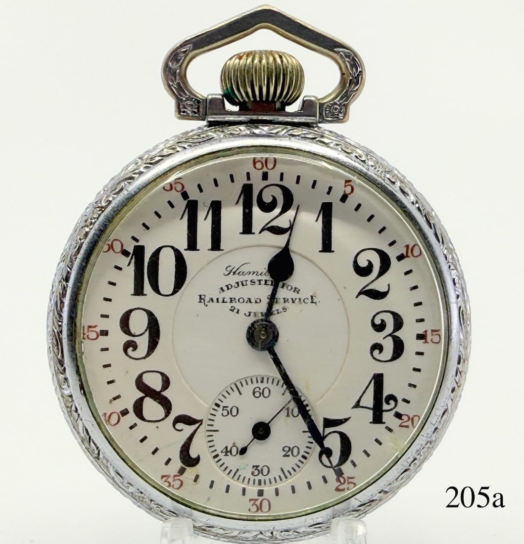 Hamilton 992 Special Pocket Watch: Adjusted for Railroad Serivce"on dial, 16s, 21j, L.S. 2 tone, D.R., adj. 5 pos, no. 1610938, case no. 0605833