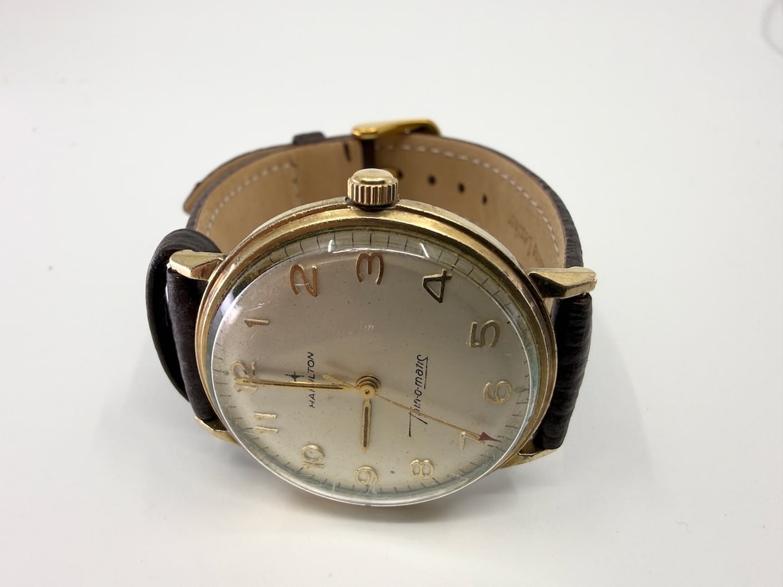 Hamilton Thin-o-matic Wristwatch: G.F. watch, SS back. Total Weight with band 34.2g