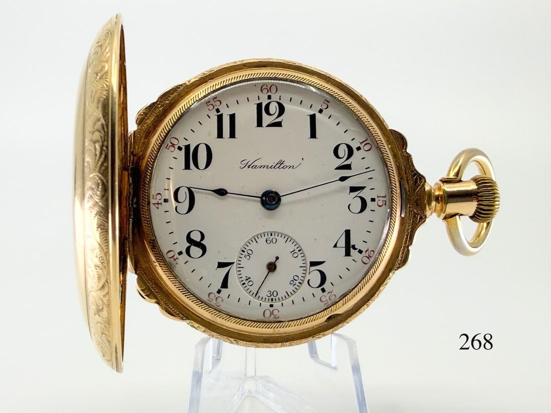 Hamilton 925 Pocket Watch: H.C. Box hinge, 18s, 17j, no. 933498, case no. 1207925, previous owner engraved Dec. 25th, 1889