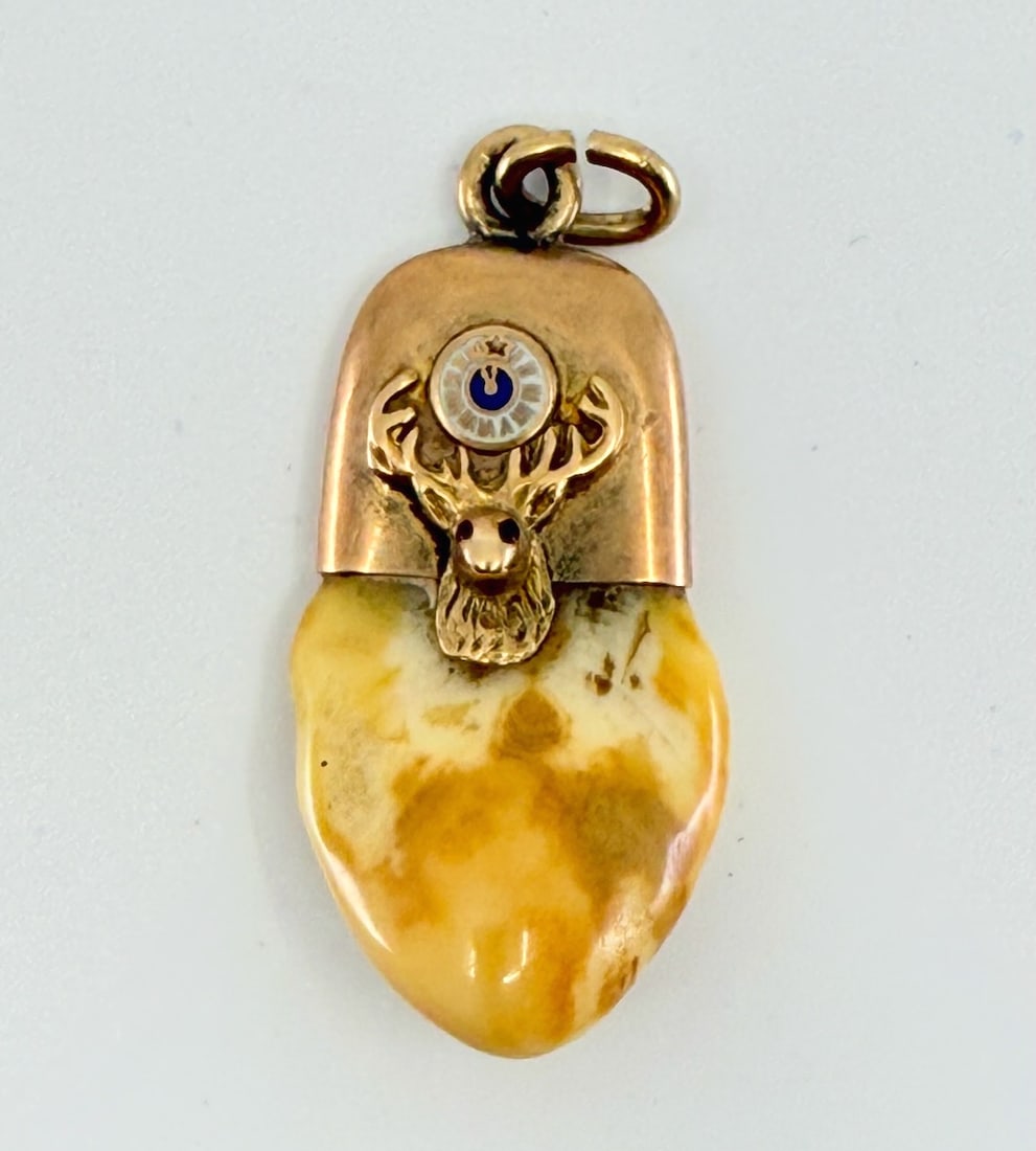 Elks Lodge Watch Pendant: 10k, 2-1/2" long. Total Weight 6.4