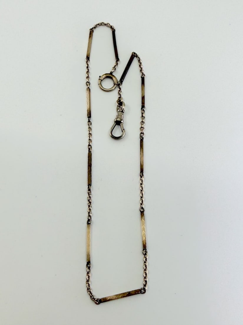 12" Pocket Watch Chain: 14k Gold Filled. Total Weight 4.8g