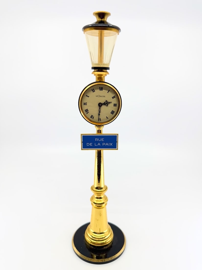 Jaeger LeCoultre "RuE De La Paix" Lamp Post Alarm Clock: Good Condition. 11" tall.