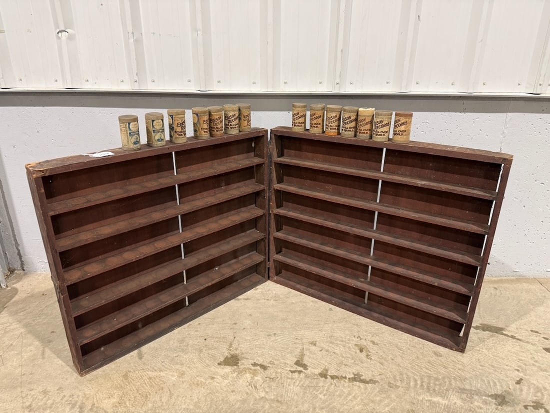 Original Edison Wood Shipping Crate: The shipping crate was originally discovered in a Baltimore phonograph and bicycle store that had been closed for more than 60 years. When found, the crate was full of never-opened cylinder. The case
