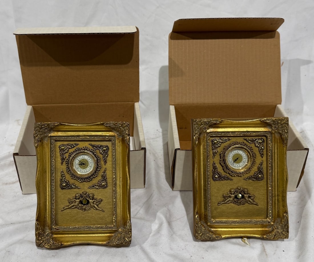 (2) 1998 49 Annual MBSI Miniature Musical Clock Picture Frame: One Lot.