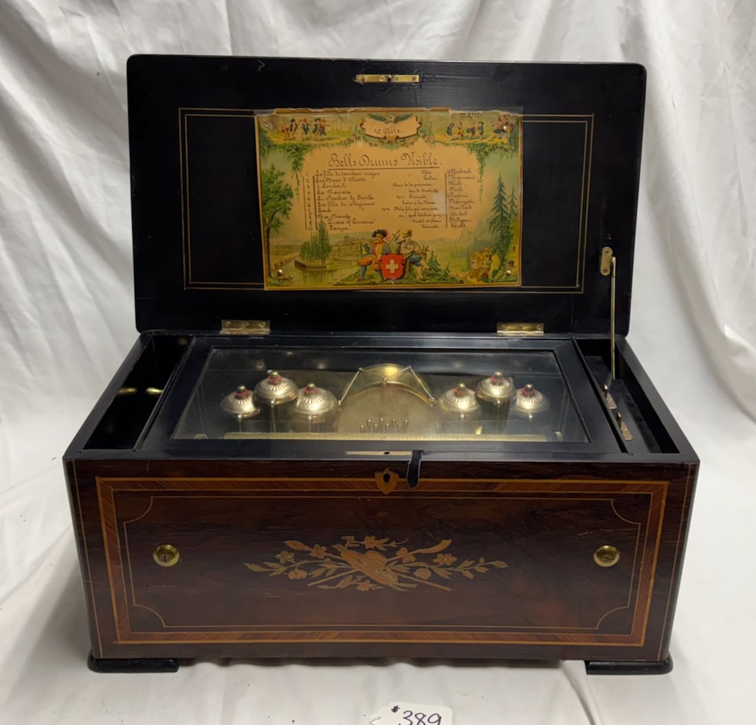 Six Bell Swiss Cylinder Music Box (1 of 9)