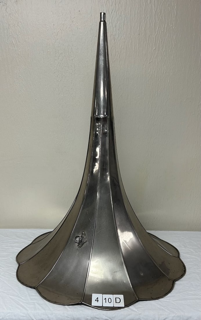 Nickel Plated Morning Glory Phonograph Horn (1 of 2)
