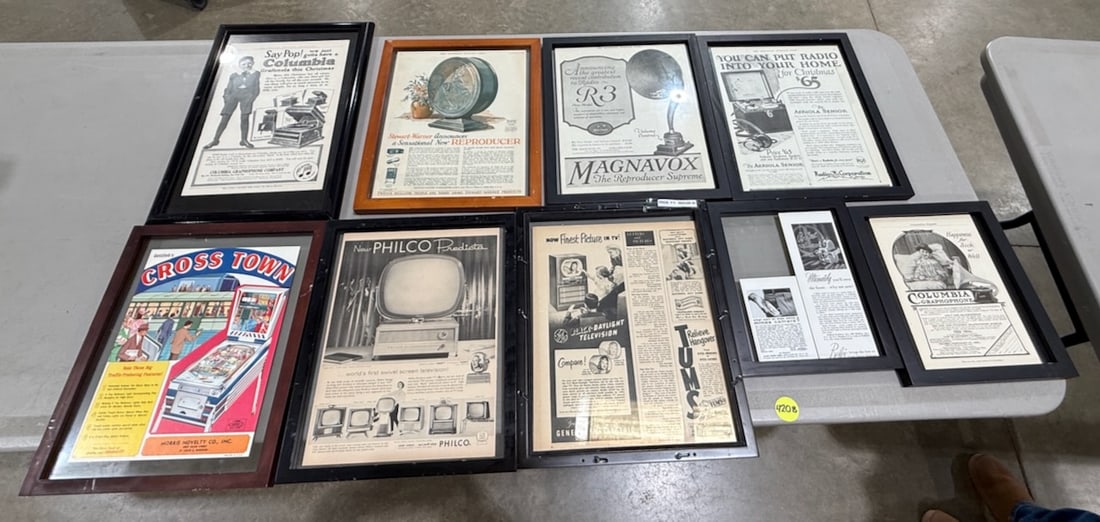 Group of Magazine Framed Advertising: One