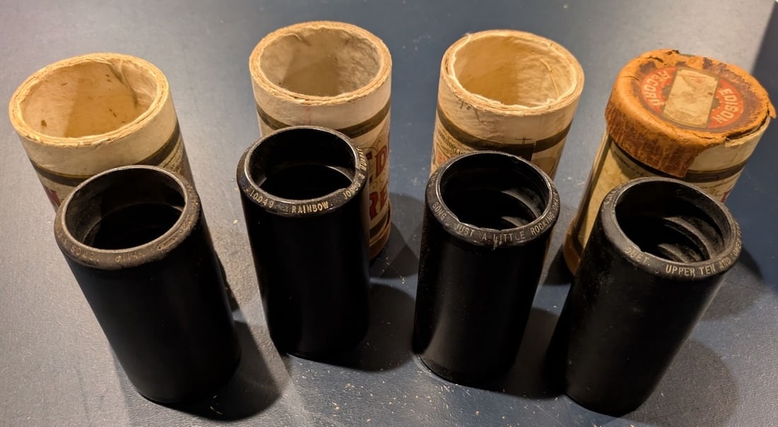 Set of 4 Two-Minute Cylinder Records (1 of 1)