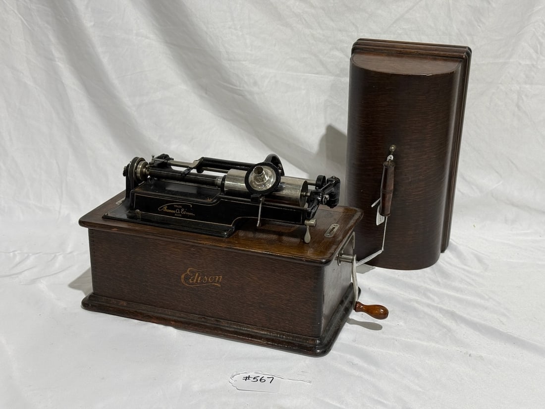 Edison Home Cylinder Phonograph: K reproducer, crank. SN-327406