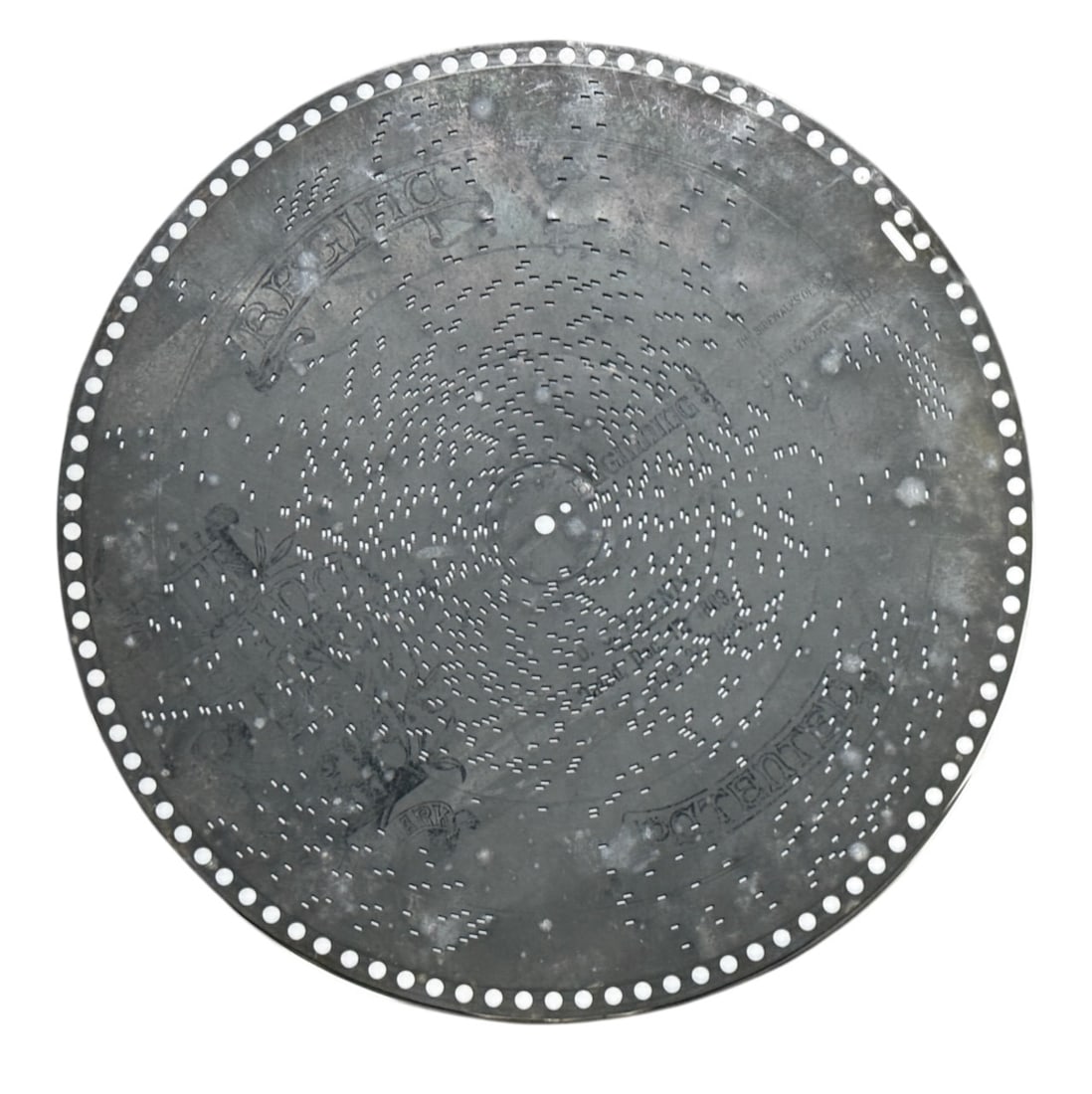 10 15-1/2" Regina Music Discs: 1302, 1047, 1334, 1362, 1509, 1748, 1866, 10001, 1019 and 11200. One Lot