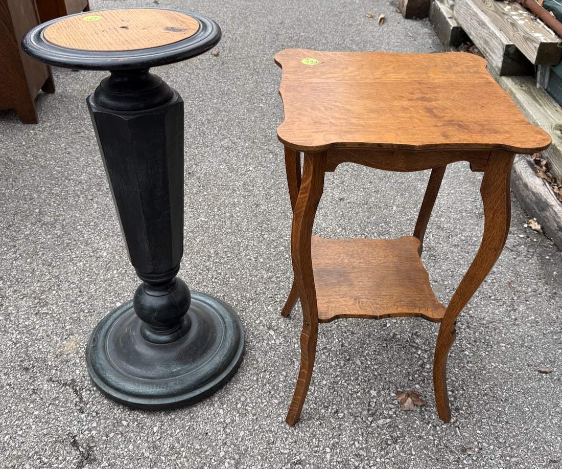Accent Table and Pedestal Stand (1 of 3)