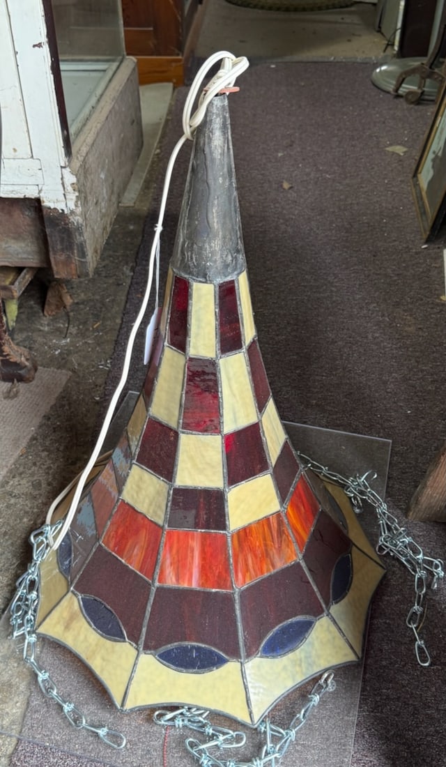 Leaded Glass Phonograph Horn Lamp (1 of 1)