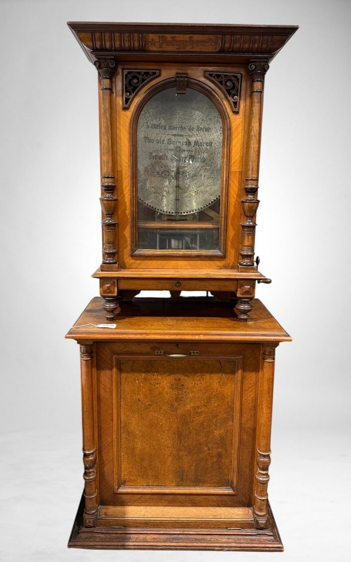 Polyphon 104 Coin-Op Upright Disc Music Box with Matching Cabinet (1 of 8)