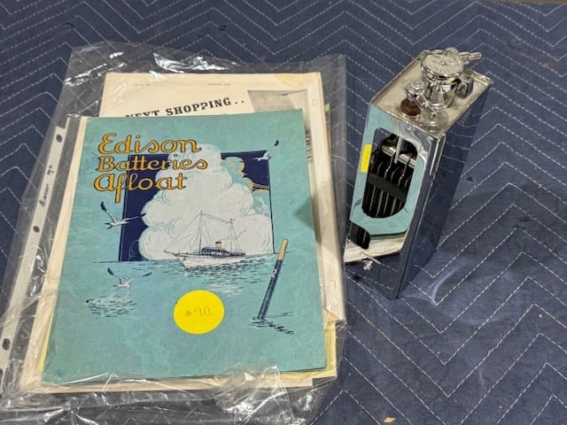 Edison Battery w/Battery Literature: One Lot.