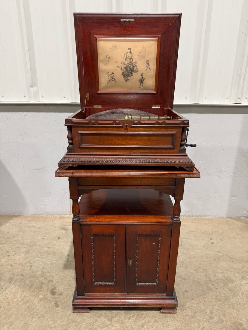 Regina 15-1/2" Style 10 Music Box w/ Matching Base Cabinet (1 of 8)