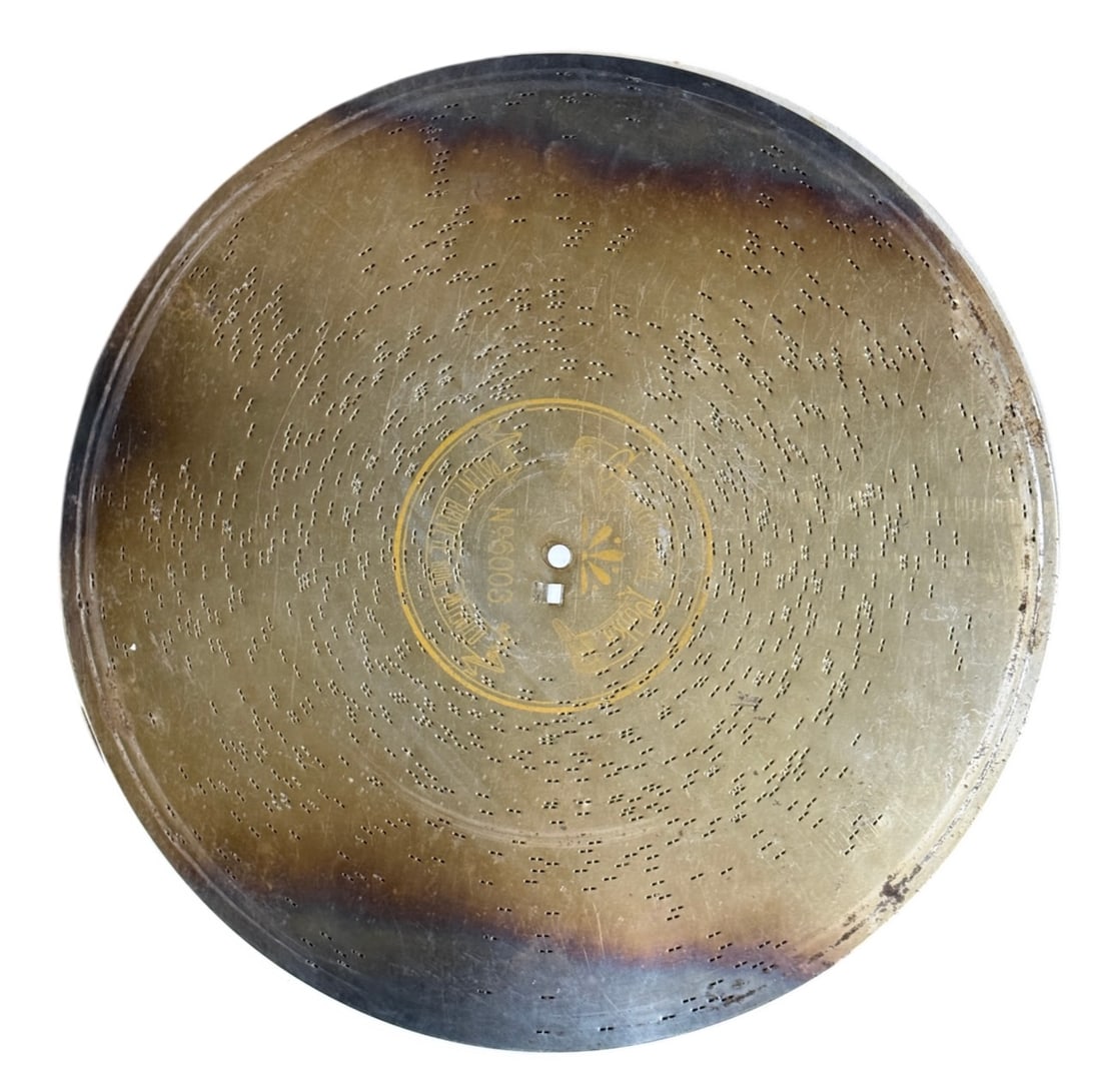 10 Symphonion 13-5/8" Music Discs: 6003, 6013, 6103, 6116, 6123, 6131, 6137, 6139, 6146 and 6148 One lot.