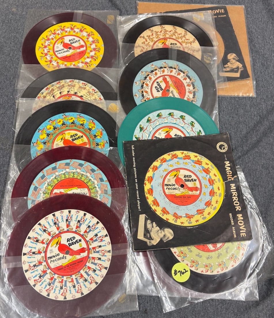 14 Red Raven Movie Records: One lot.