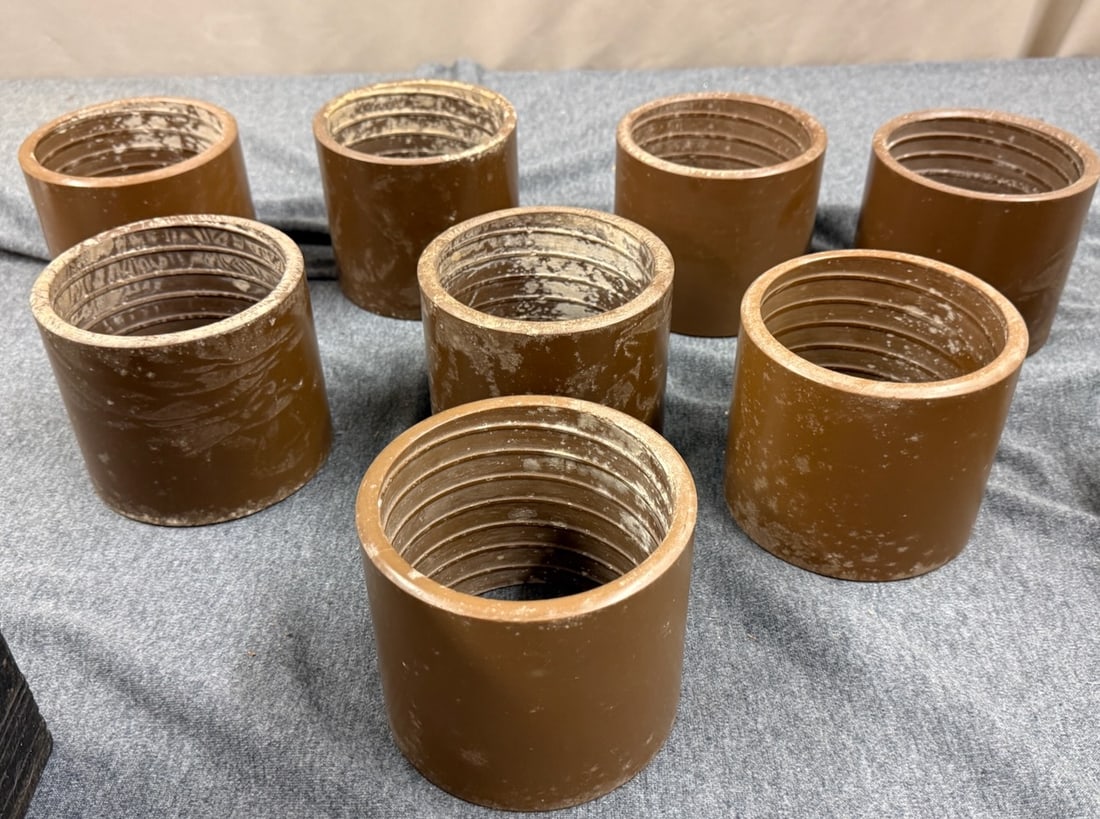 8 Edison Brown Wax 5" Cylinder Records: Some mold but a good group